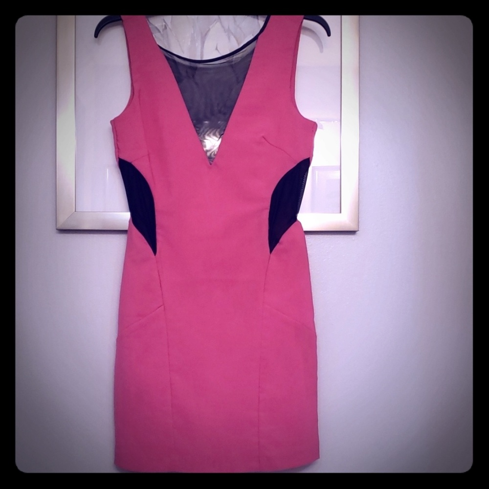 Hot pink mini dress